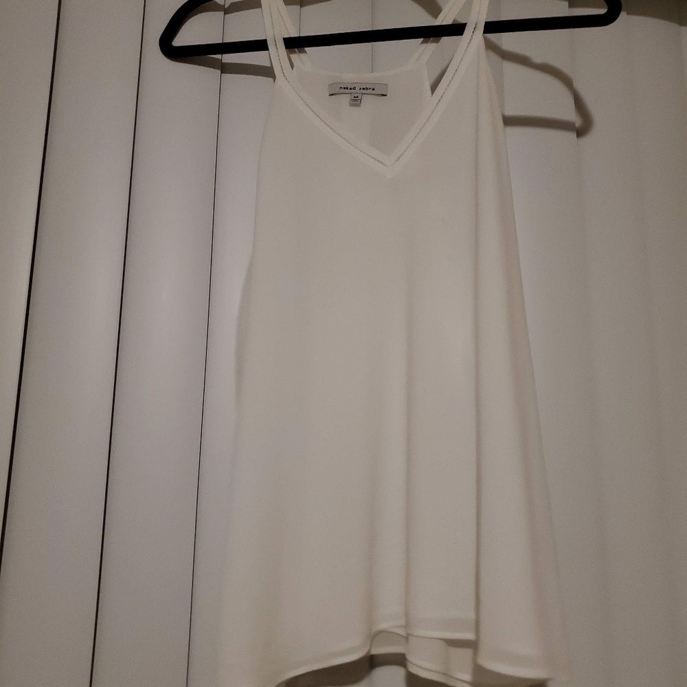 White Chiffon Tank Top